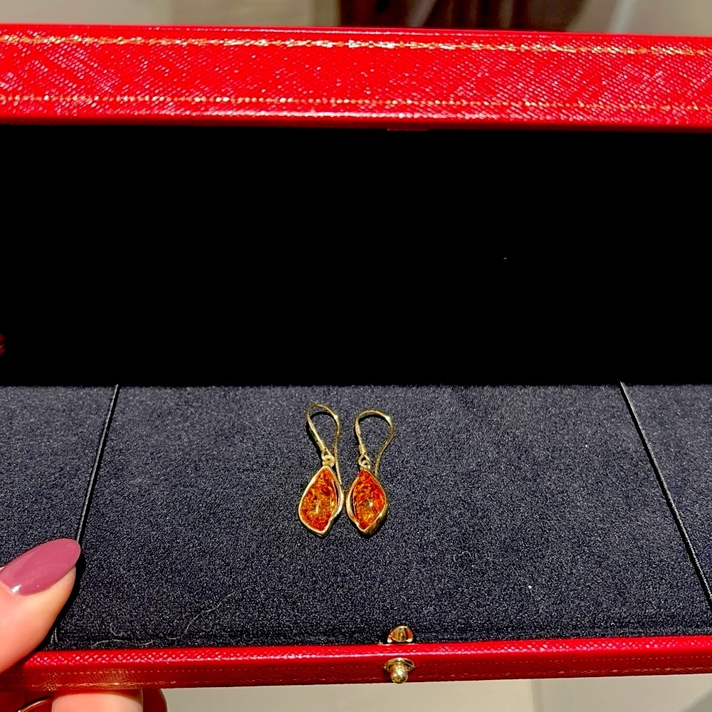 Earrings with Amber (925 silver)